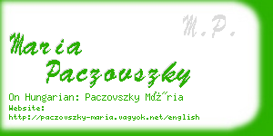 maria paczovszky business card